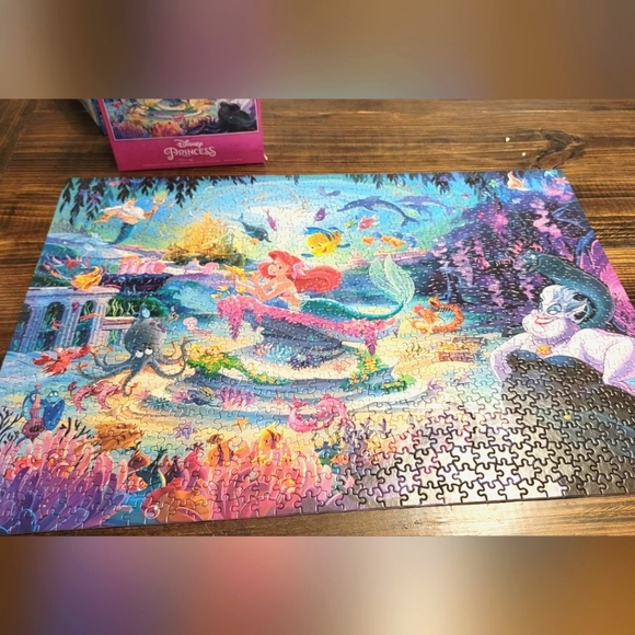 [*3 Items For $20 In Bundle*] Disney Little Mermaid 1000 Piece Puzzle COMPLETE - Picture 3 of 4